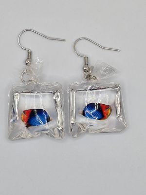 Frozen Swim Resin Aquarium Earrings