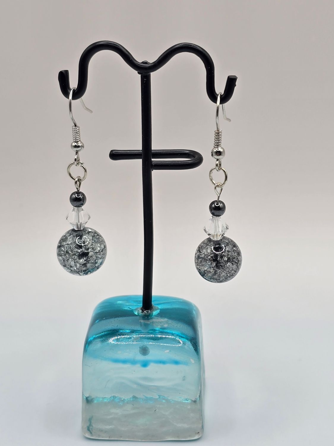 Orbit Drop Glass Galaxy Earrings