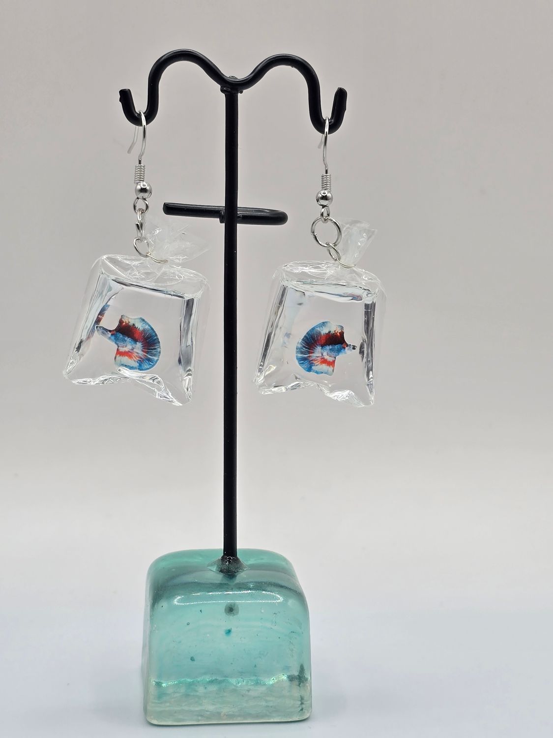 Splash Pocket Acrylic Fish Earrings