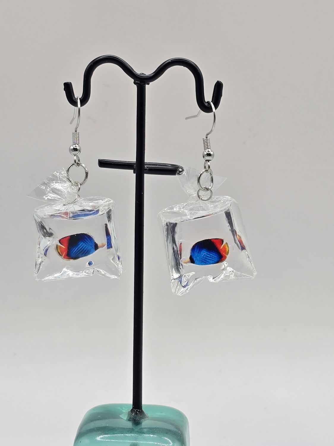 Frozen Swim Resin Aquarium Earrings