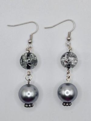 Smoke &amp; Pearls Dangle Earrings