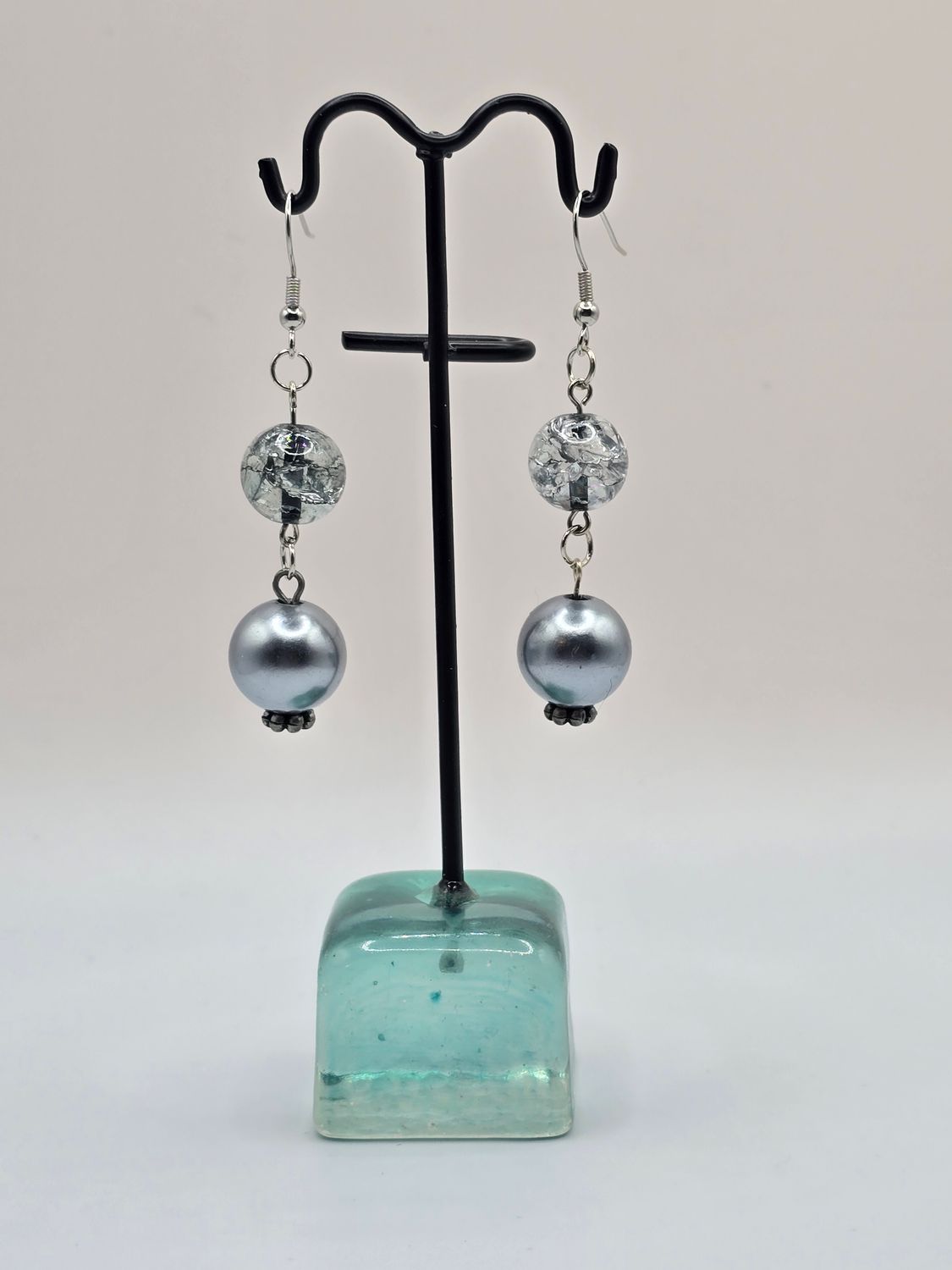 Smoke &amp; Pearls Dangle Earrings
