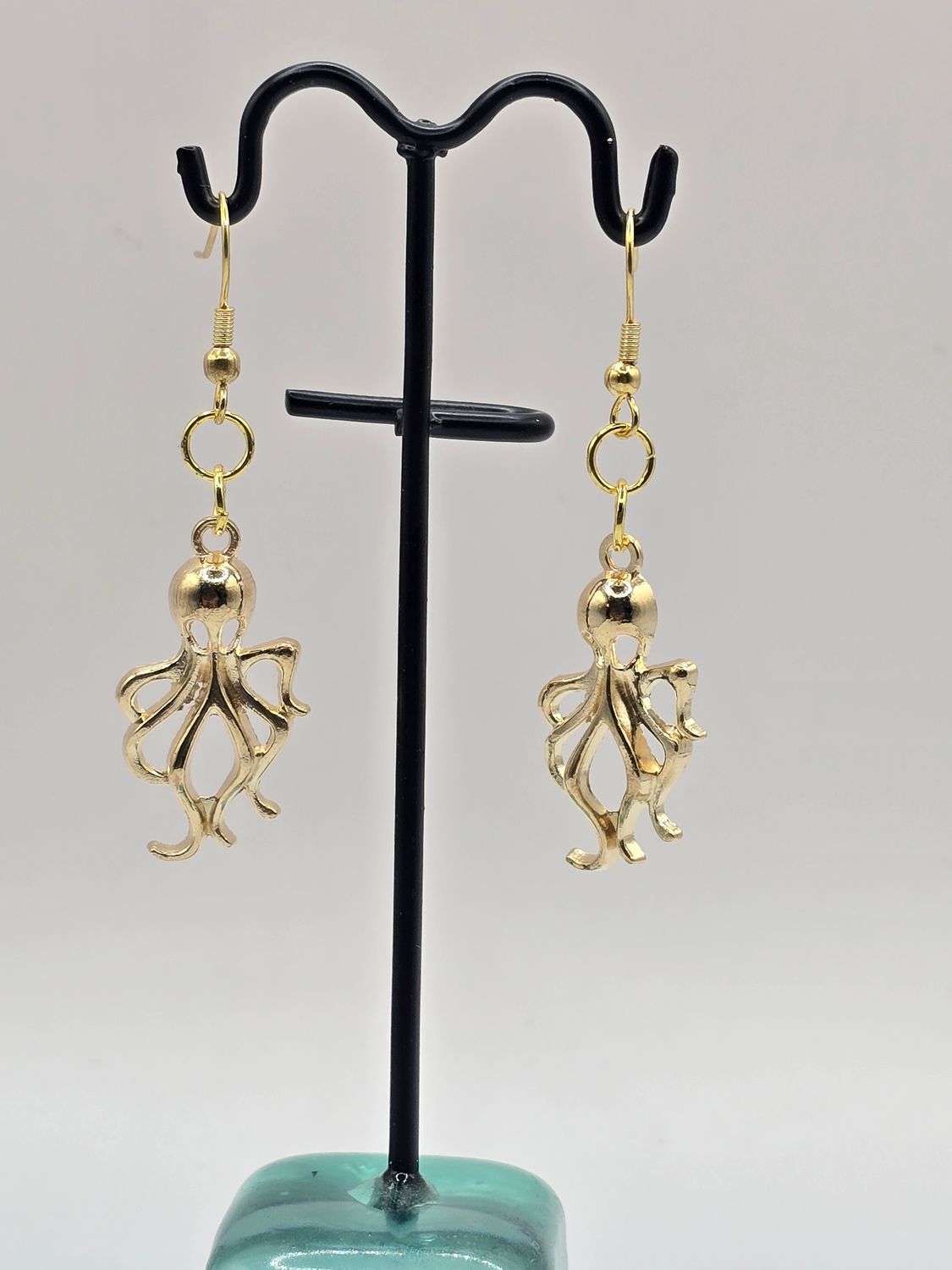 Golden Deep: Octopus Dangle Earrings