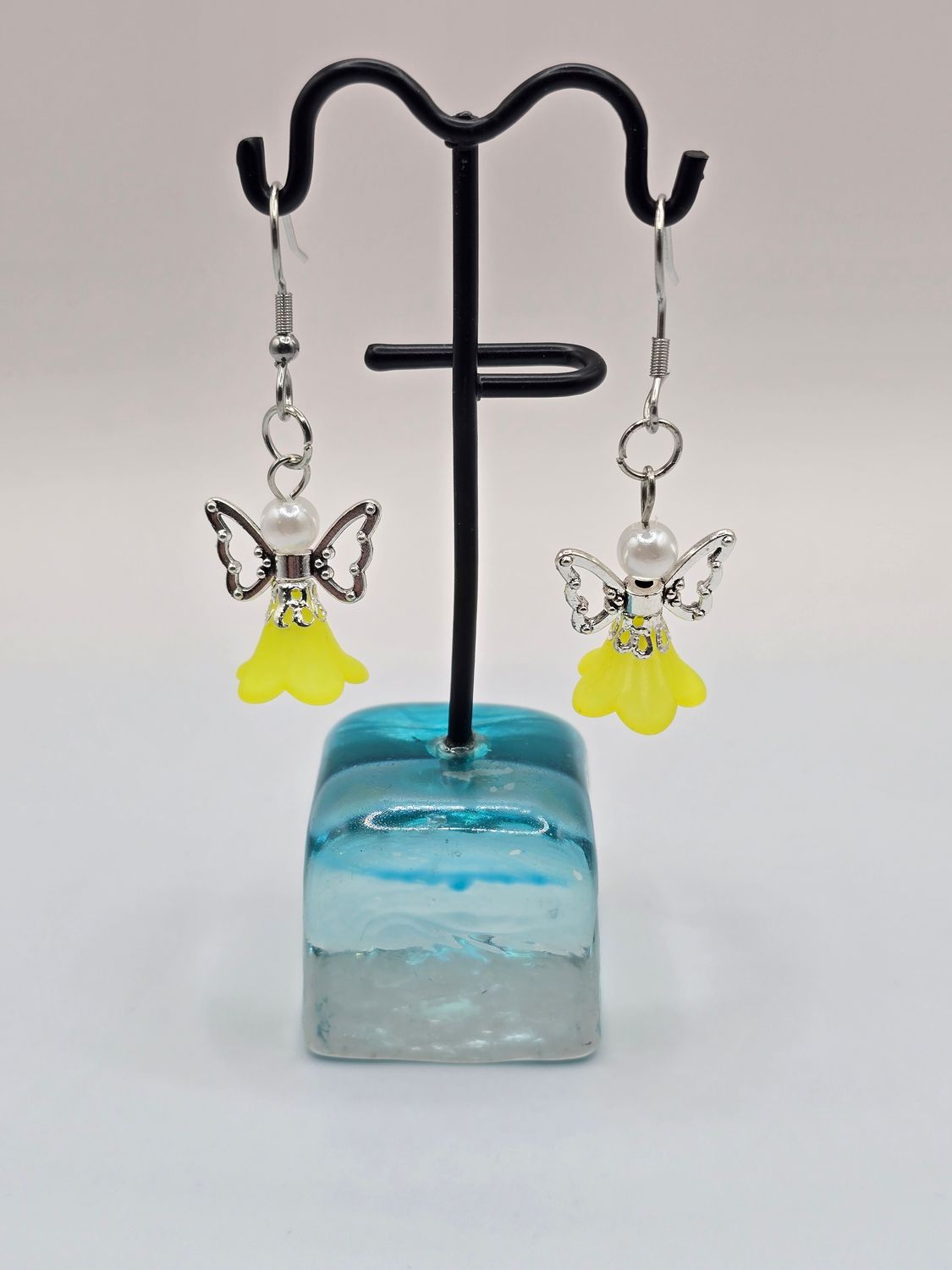 Golden Light Angel Flower Earrings