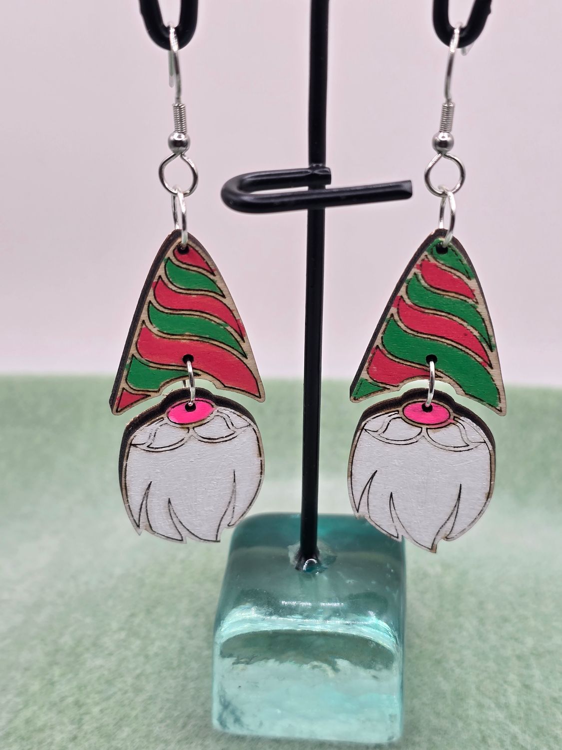 Holiday Hideaway Striped Gnome Dangle Earrings