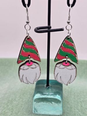 Holiday Hideaway Striped Gnome Dangle Earrings