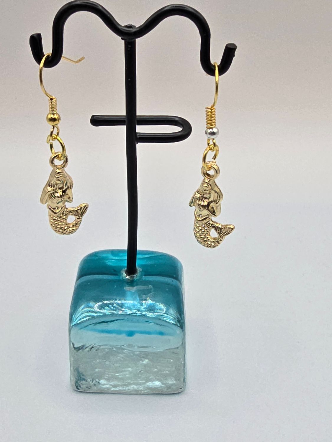 Golden Tides: Mermaid Dangle Earrings