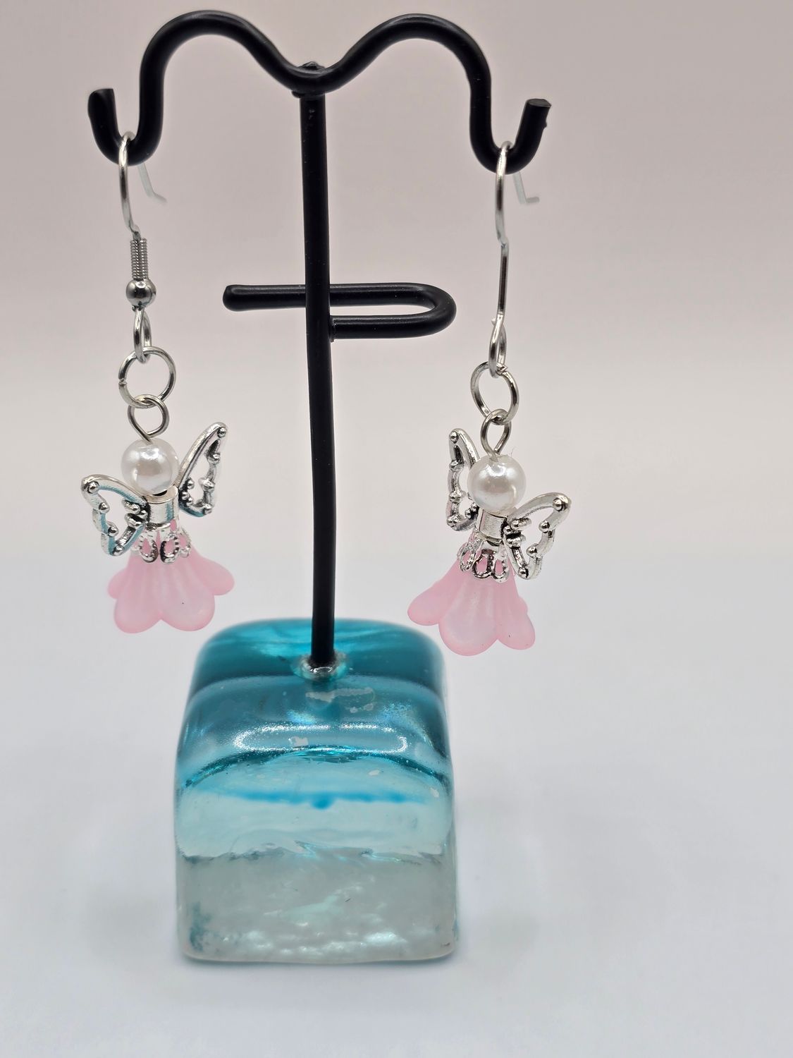 Pink Grace: Angel Flower Earrings