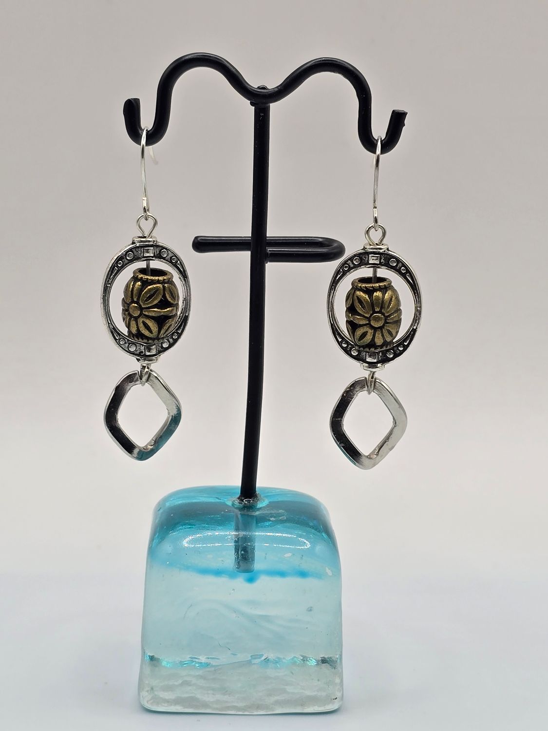 Petal &amp; Prism: Bronze Bloom Dangle Earrings