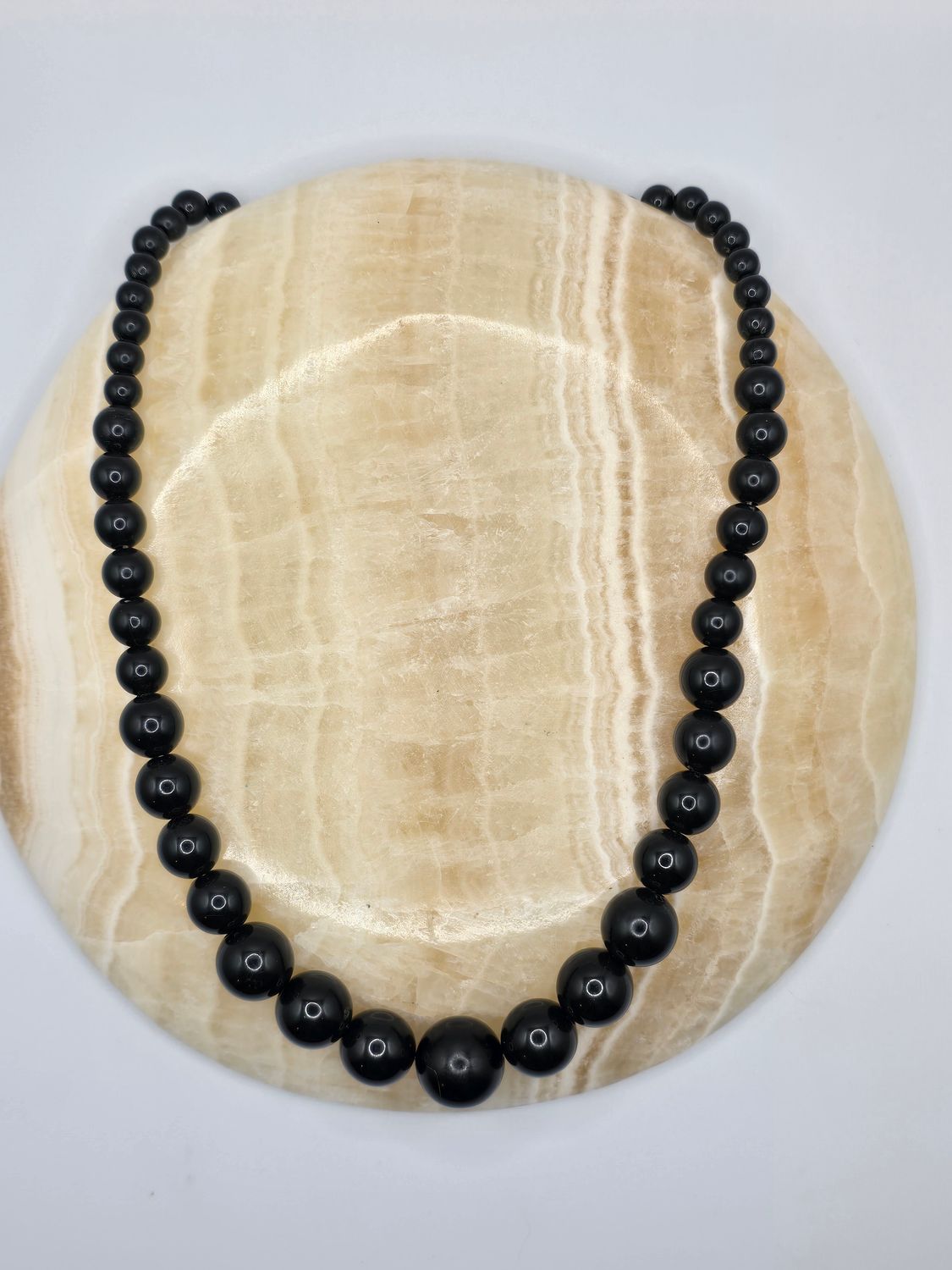 Midnight Lei – Graduated Black Bead Necklace