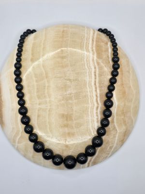Midnight Lei – Graduated Black Bead Necklace Midnight Lei – Graduated Black Bead Necklace