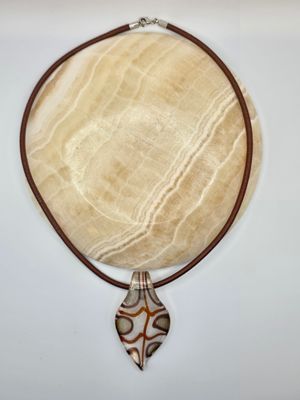 Patternfall Pendant – Etched Glass &amp; Cord Necklace