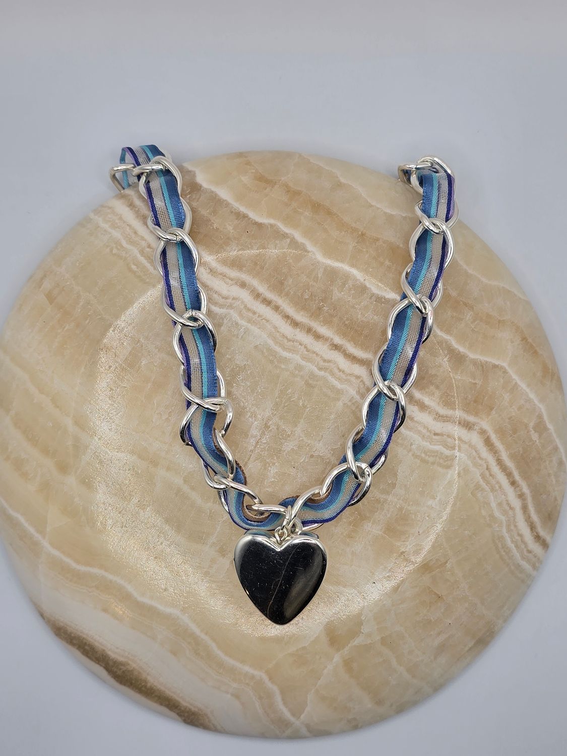 Chaos Tapestry – Silver Heart on Woven Chain