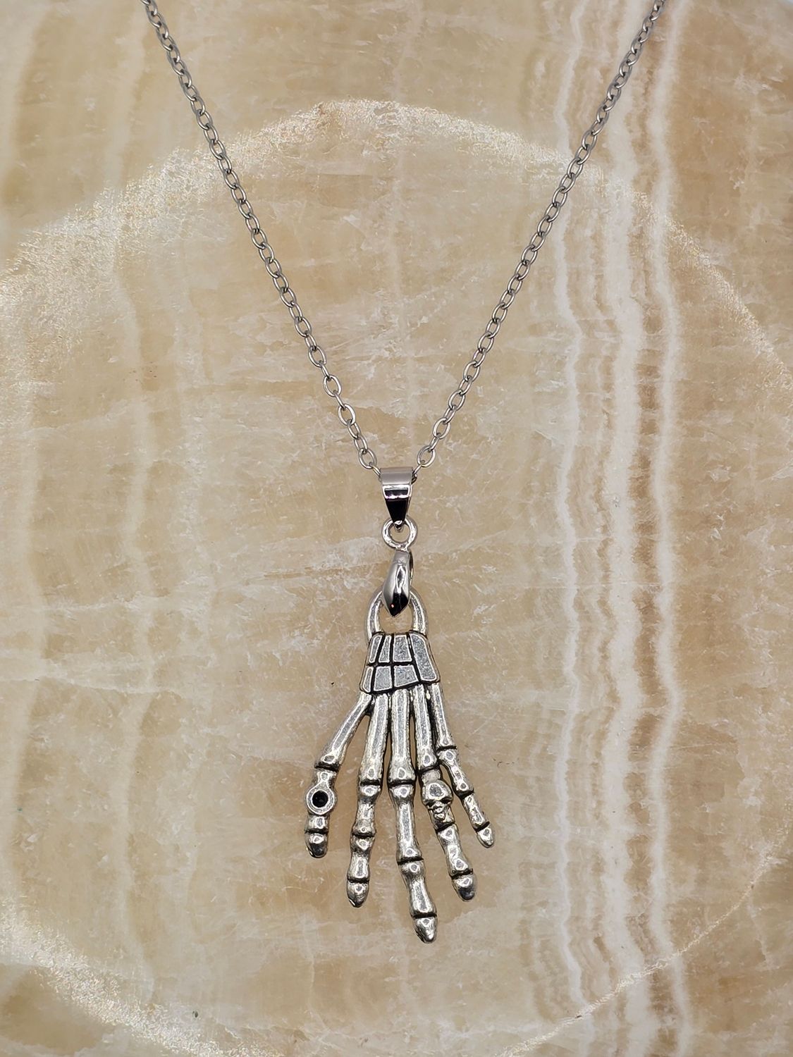 Final Touch Skeletal Hand Necklace
