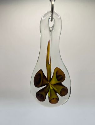 Evergreen Aura: Teardrop Glass Pendant Necklace
