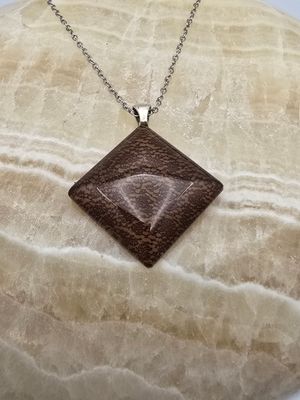 Lacewood Echo: Resin Pendant Necklace