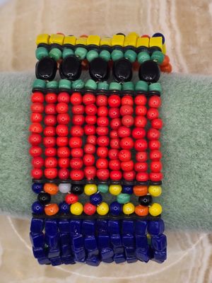 “Pixel Pop” Bracelet – Acrylic Beads on Stretch Cord
