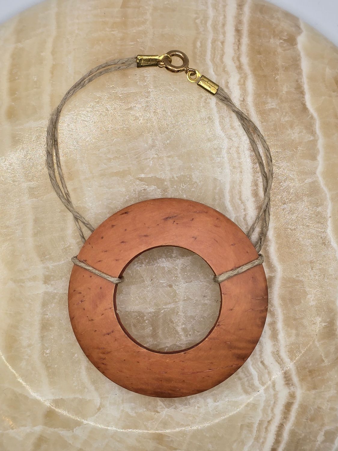 Grounded Zero Cuff – Round Wood &amp; Hemp Bracelet