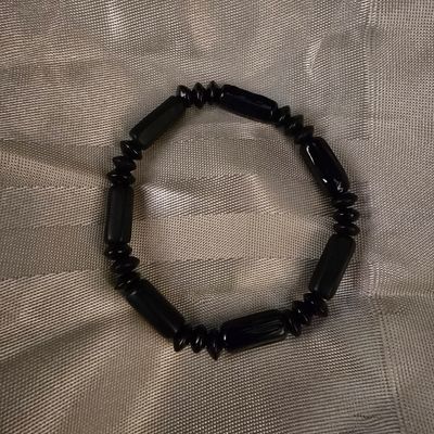 Island Rhythm: Black Acrylic Bead Bracelet