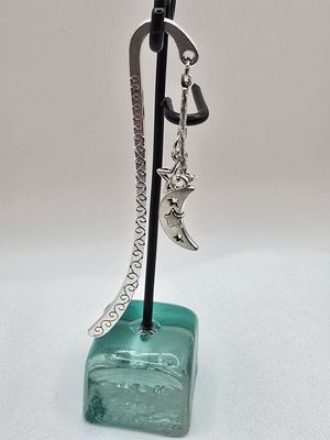 Celestial Pause: Moon &amp; Star Charm Bookmark