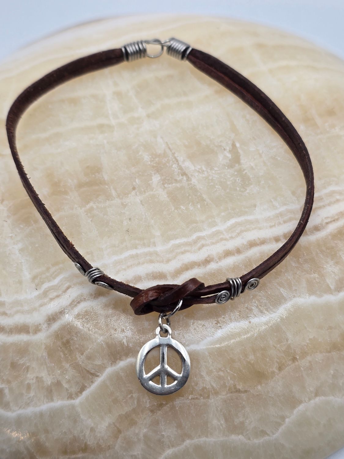 Peacebound: Leather Cord Ankle Bracelet
