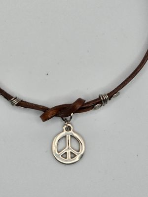 Peacebound: Leather Cord Ankle Bracelet