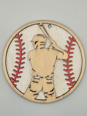 Swing Strong – Personalized 2-Layer Baseball Ornament (4&quot;)