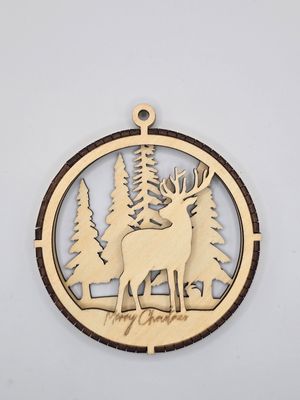 Woodland Wishes – 3D Layered “Merry Christmas” Ornament (3.8x4.2x0.6&quot;)