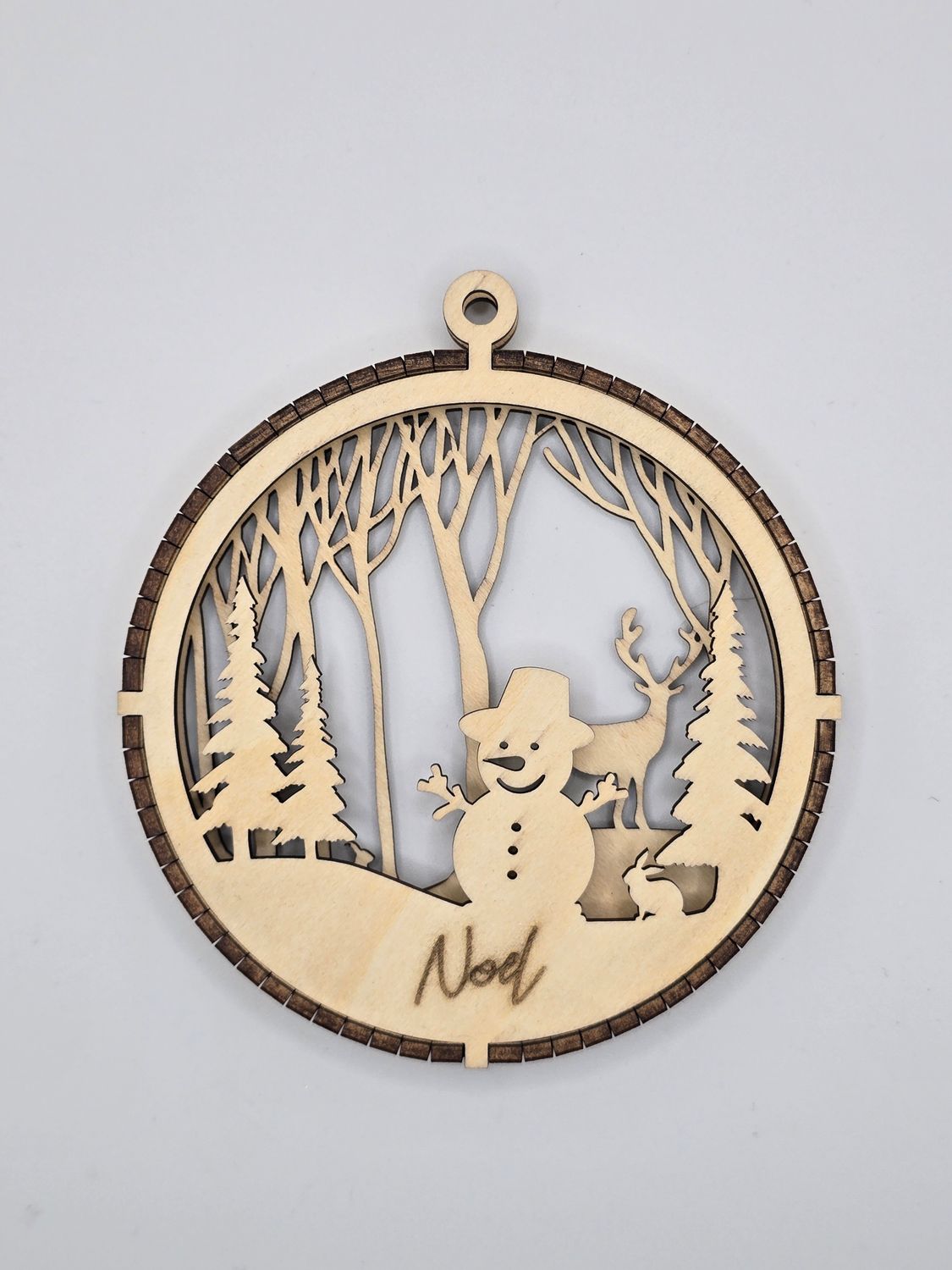 Frosted Forest – 3D “Noel” Snowman Ornament (3.8x4.2x0.6&quot;)