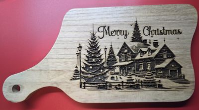 Holiday Hearth – Engraved “Merry Christmas” Cutting Board (15.5x7¾x¾&quot;)