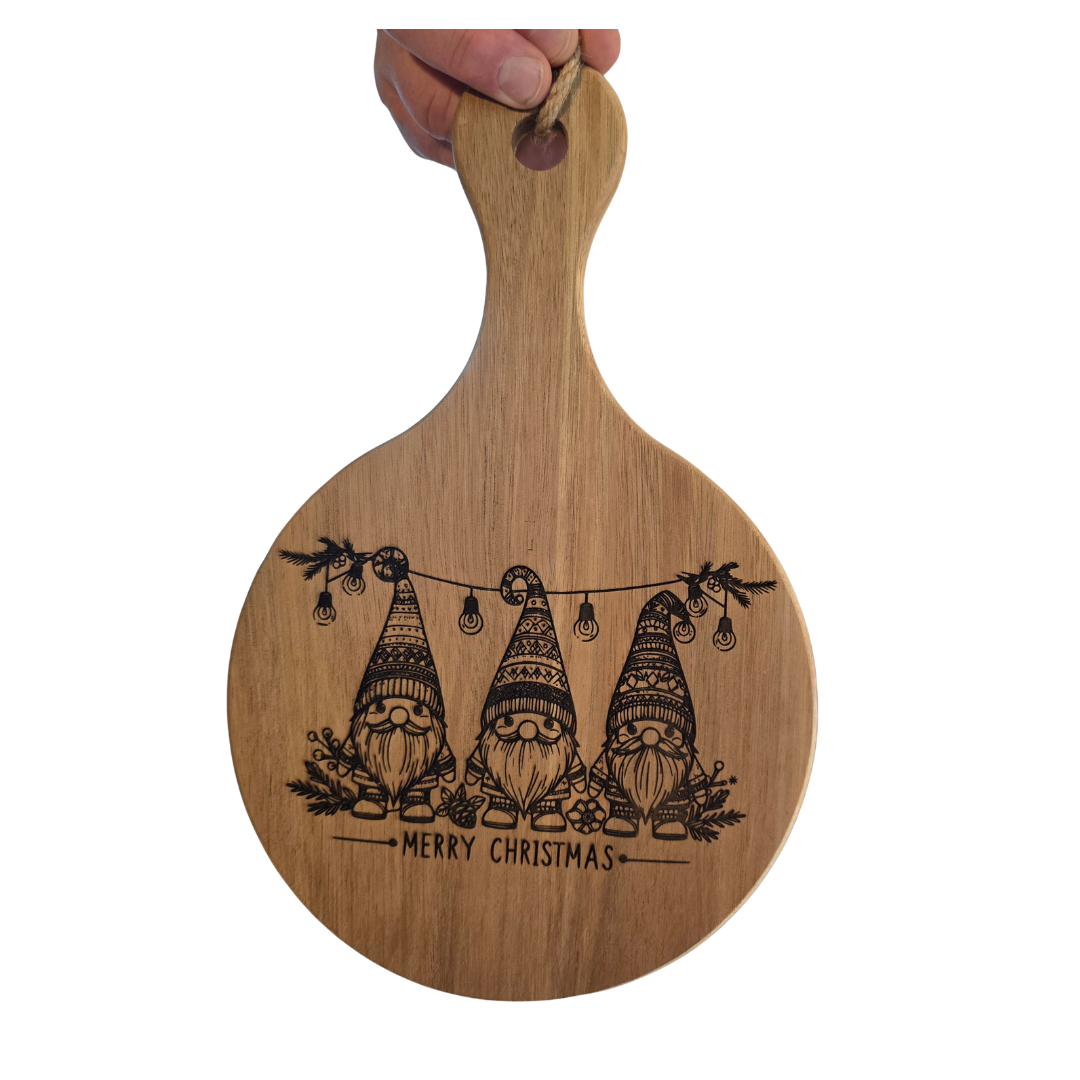 Gnome for the Holidays – Engraved Christmas Cutting Board (15.5x7¾x¾&quot;)