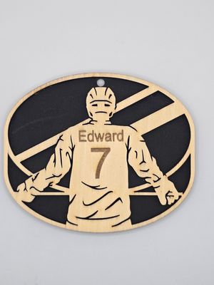 Hockey Hustle – Personalized 2-Layer Basswood Ornament (4")