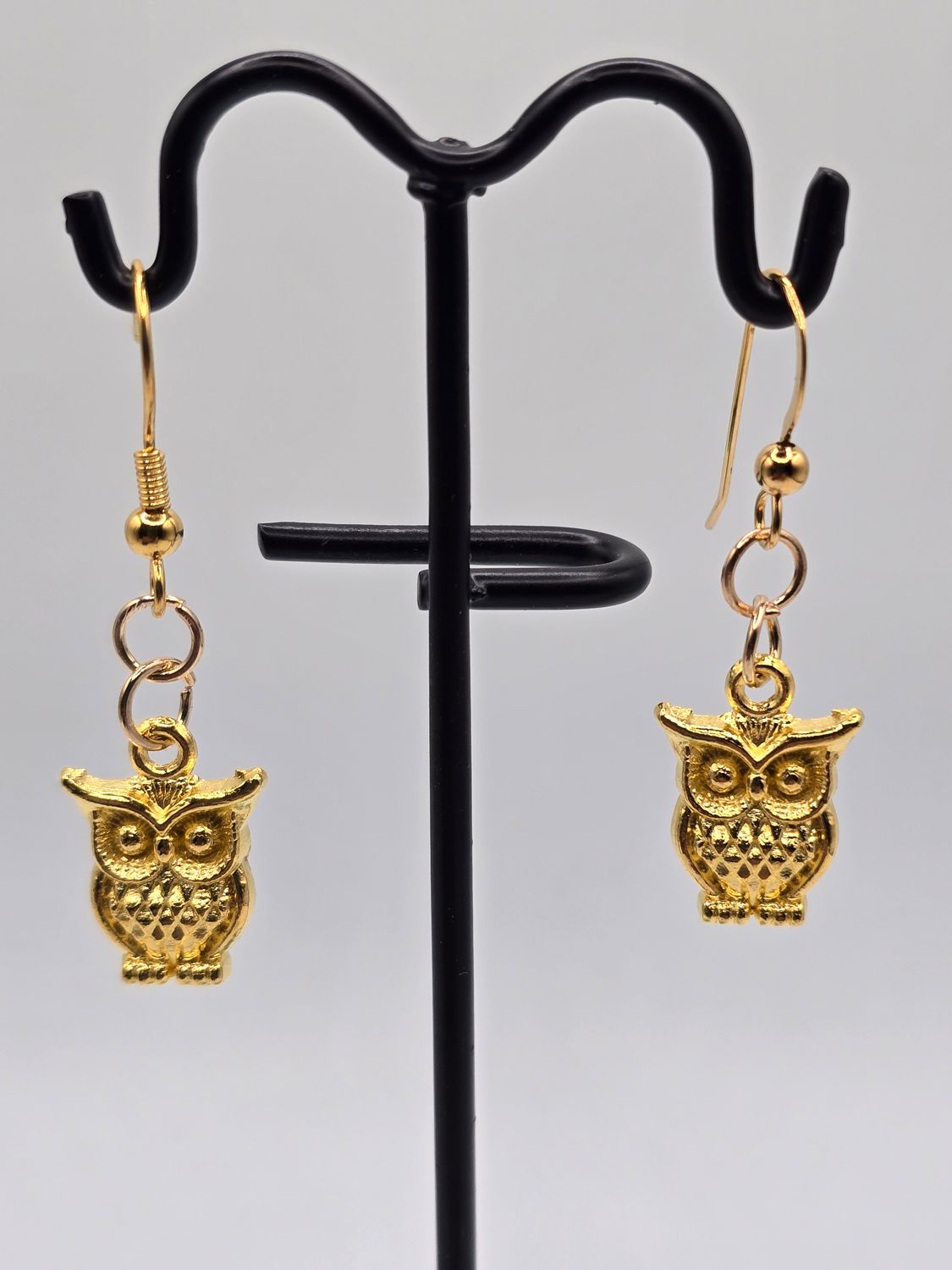 Golden Wisdom Owl Earrings