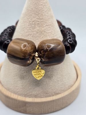 Ember Root Jewelry Set – 1.25" Earrings &amp; Stretch Bracelet with Made with Love Charm