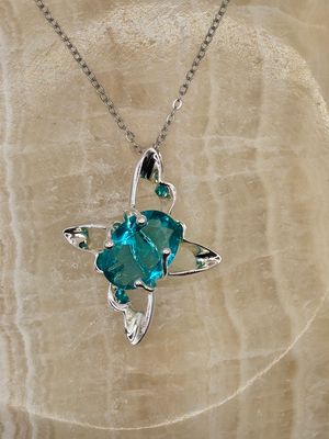 “Celestial Heart” Blue Gemstone Pendant Necklace