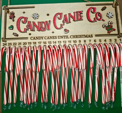 Candy Cane Countdown Wooden Advent Calendar with option of personalization