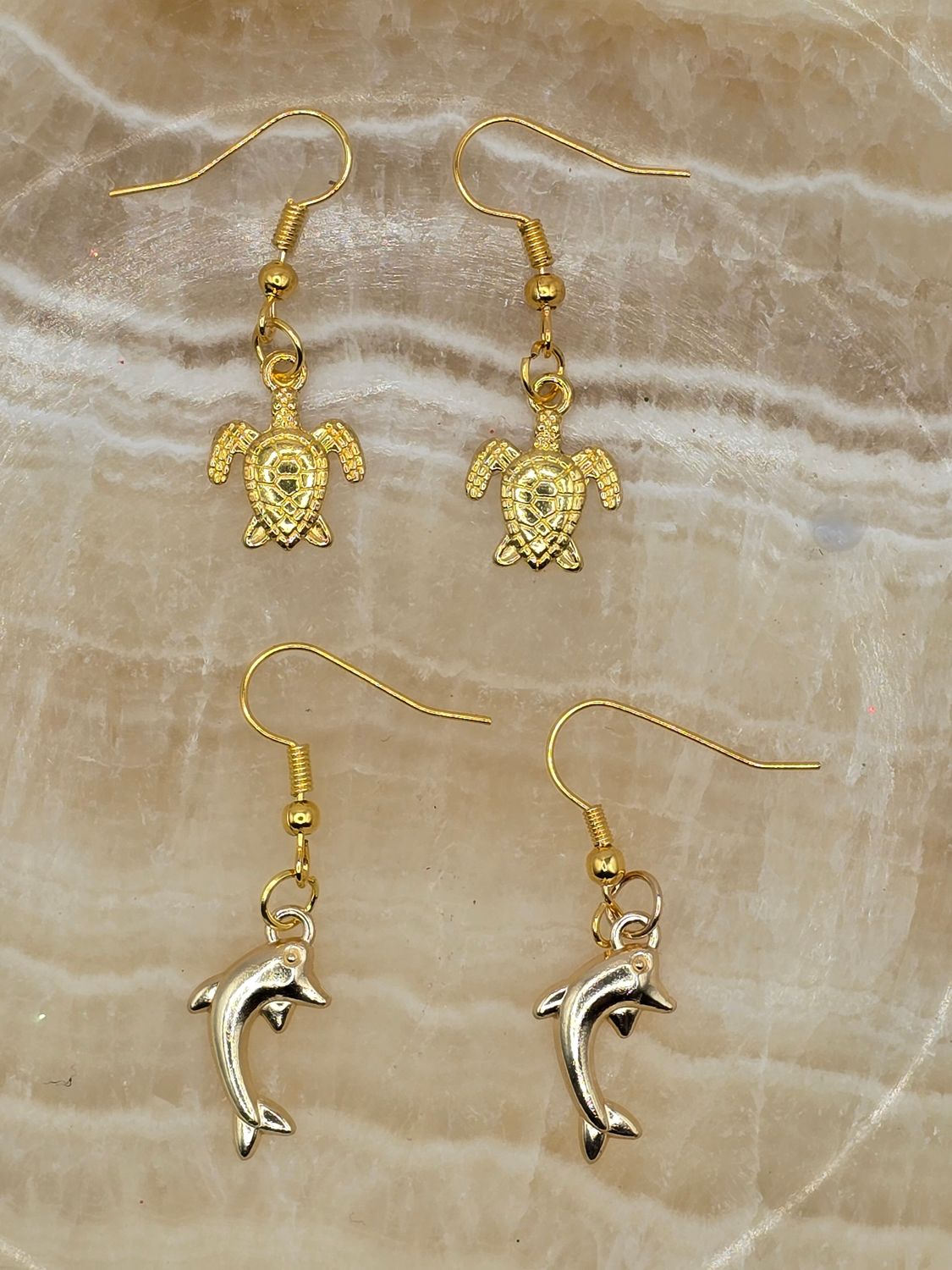Two for One Deal!: Ocean Duo Earrings – Turtle &amp; Dolphin Set