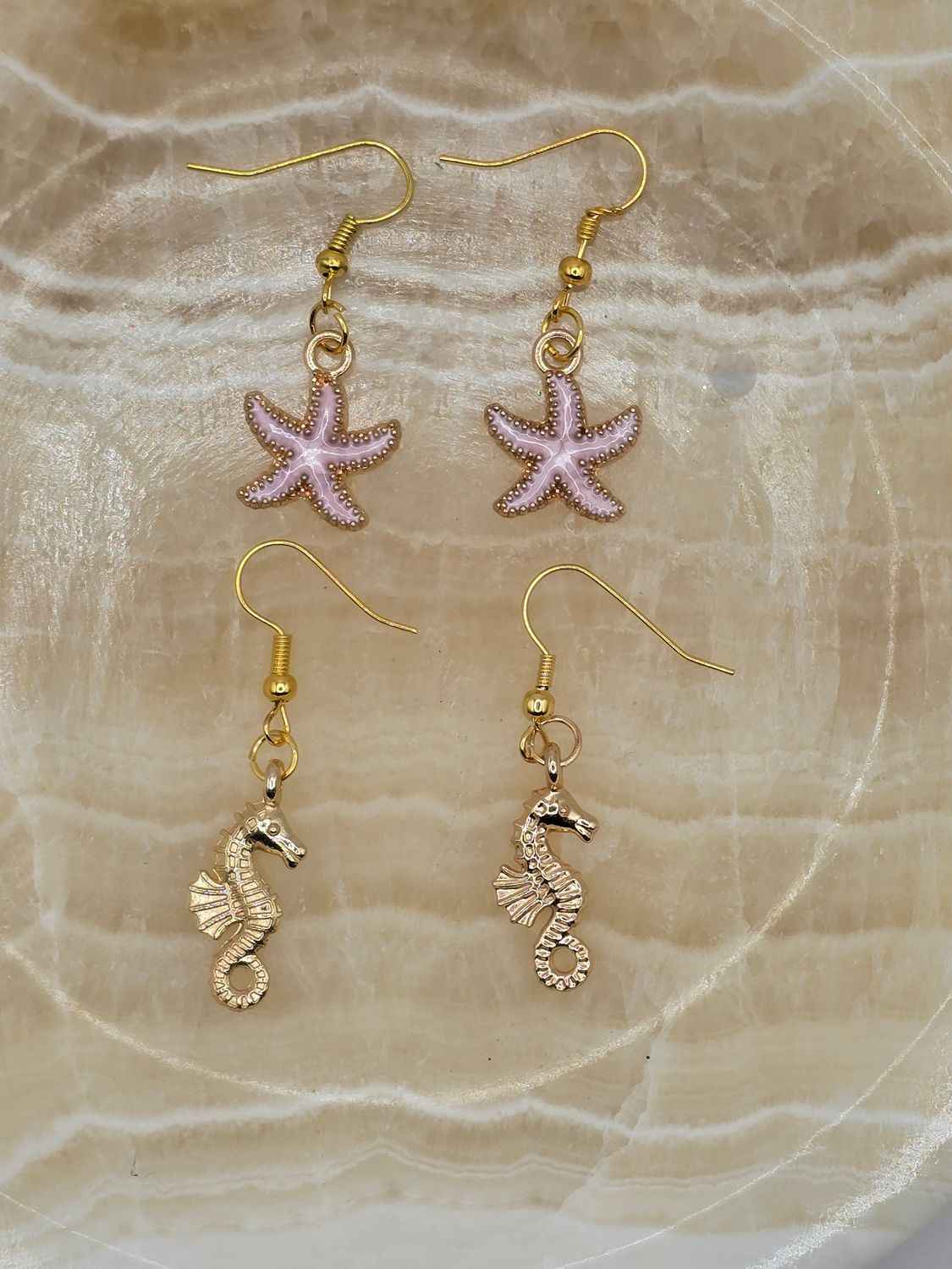Two for one Deal!: Starfish &amp; Seahorse Earring Duo