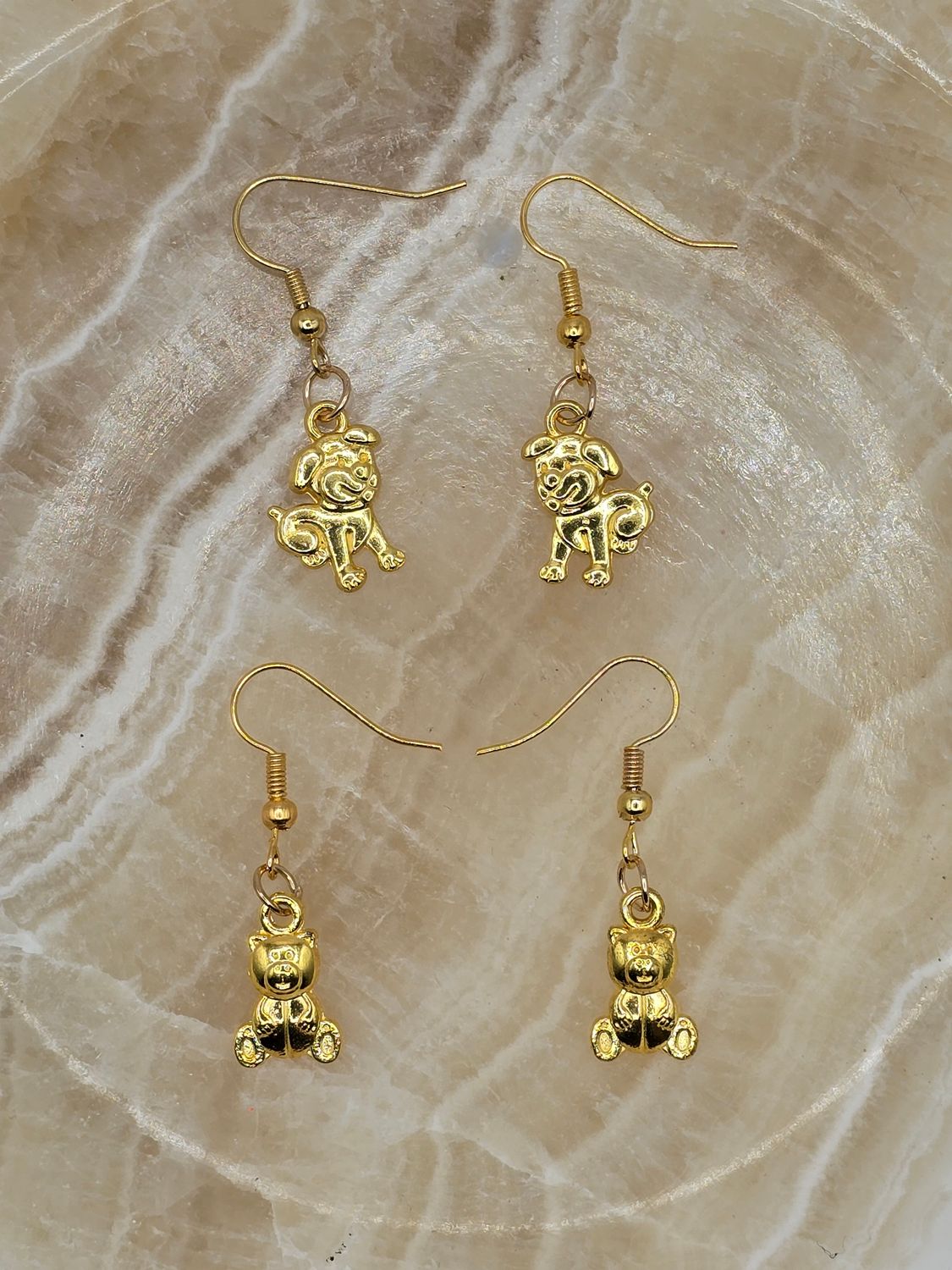 Two for one Deal!: Dog &amp; Teddy Bear Earring Duo