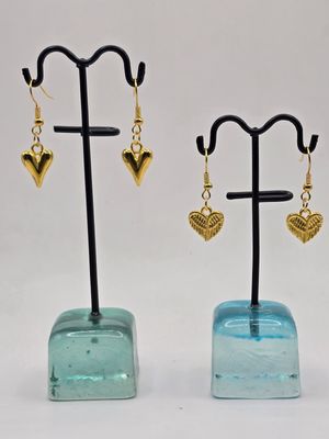 Two for one Deal!: Textured &amp; Sleek Heart Earring Duo