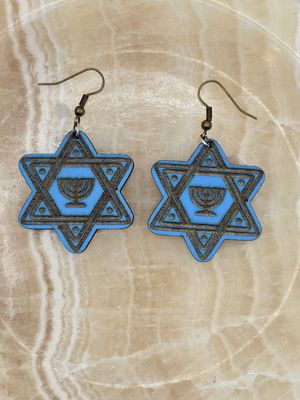 Star of David &amp; Menorah Earrings