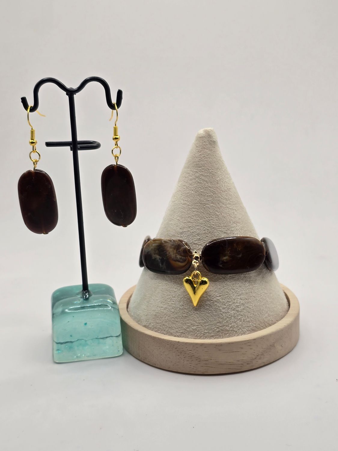 Earthstone Bracelet &amp; Earring Set – Natural Elegance