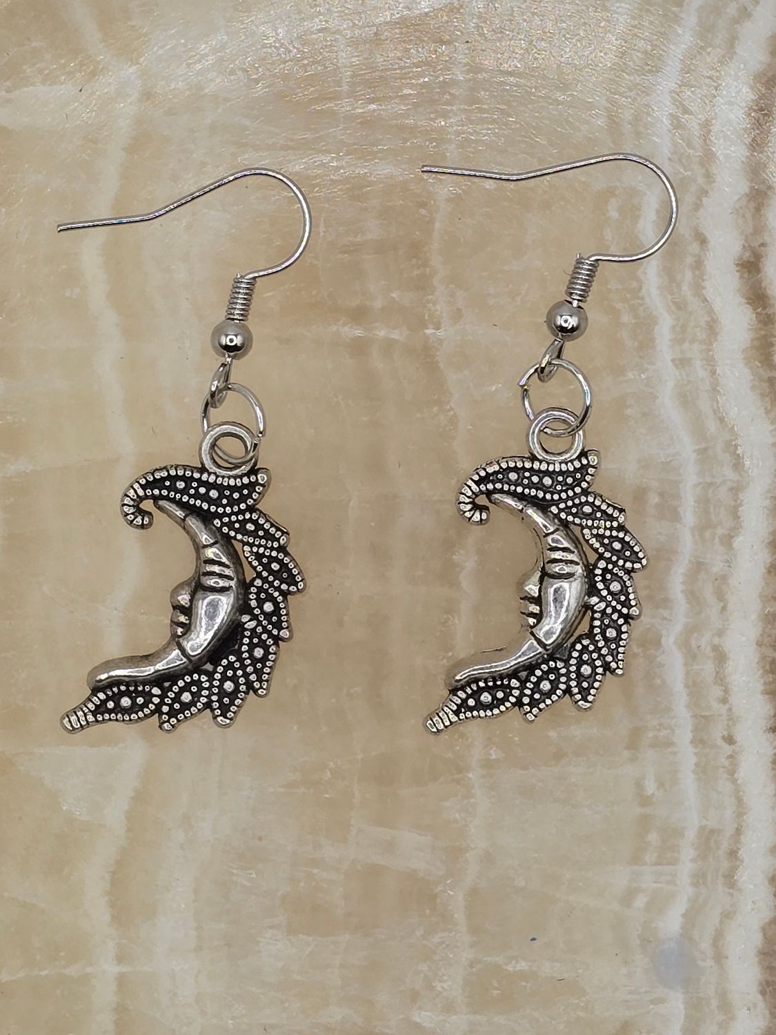 Moonlit Whispers Earrings – Celestial Elegance in Silver