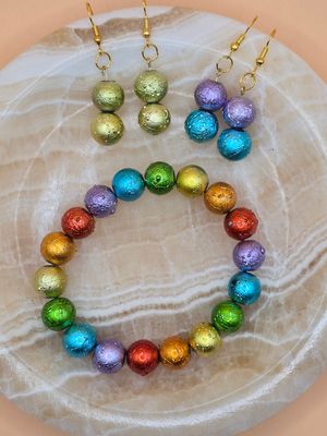Rainbow Radiance Trio – Bracelet + Bonus Earrings