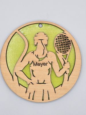 Tennis Ready – 2-Layer Basswood Sports Ornament (4 inches)