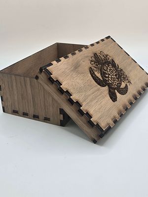 Honu Keepsake Box – Laser-Engraved Basswood Trinket Box (5x3x1¾")