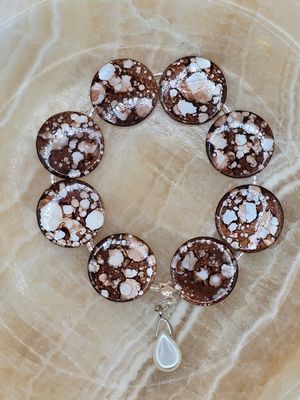 Inkdrop Bead Bracelet with Pearl-Like Teardrop Charm