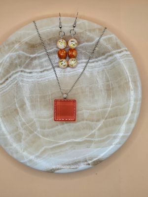 Orange Creamsicle Geometric Jewelry Set Orange Creamsicle Geometric Jewelry Set