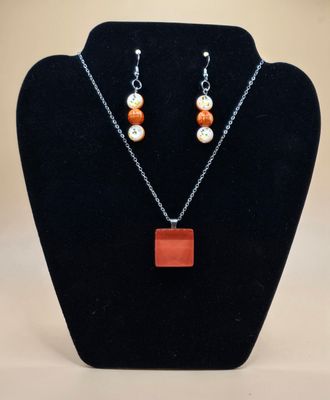 Orange Creamsicle Geometric Jewelry Set