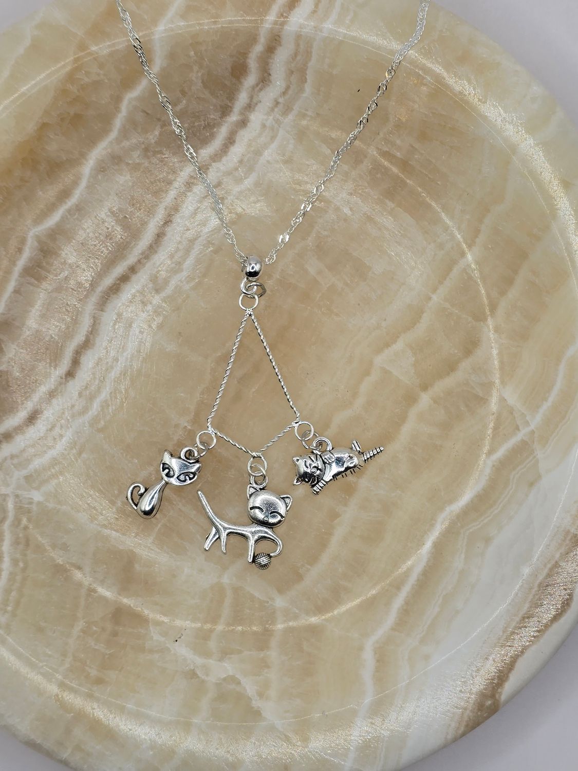 Playful Feline Chandelier Necklace